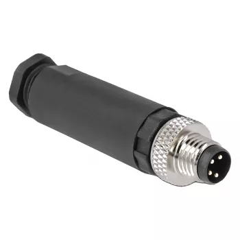 Conector DeLOCK M8 codificación A 4 polos conector macho conexión por tornillo negro