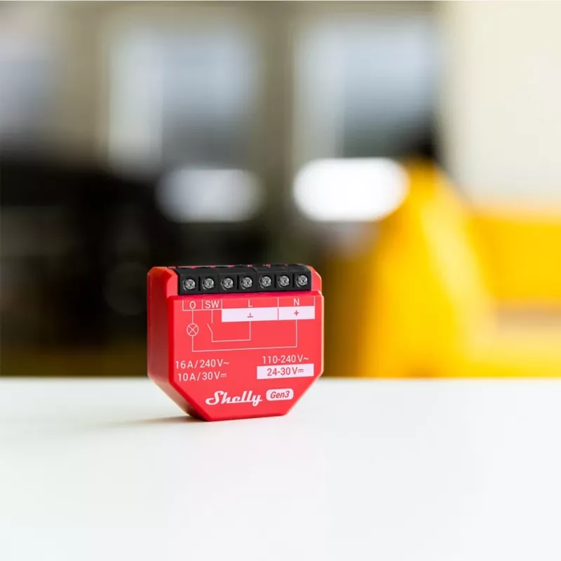 Shelly 1PM Gen3 relé Wi-Fi/Bluetooth, 16 A, con medición de potencia