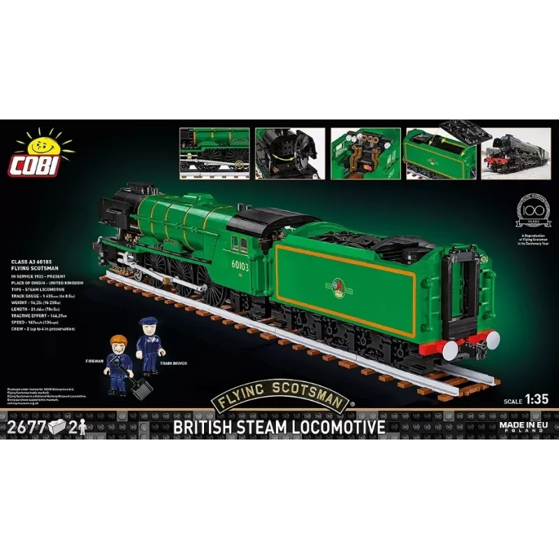 Cobi Flying Scotsman locomotora de vapor británica, set de construcción, 1:35, 2677 piezas