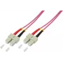 LogiLink - cable de conexión - SC multimodo (M) a SC multimodo (M) - 1 m - fibra óptica - dúplex - 50/125 micrómetros - OM4 - libre de halógenos - violeta brezo