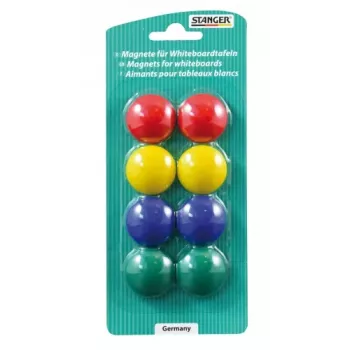 Imanes para pizarra blanca Stanger modelo 73002 set de 8 colores, pack de 8 marcadores redondos
