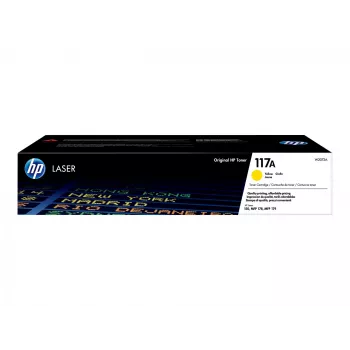HP 117A Tóner láser original amarillo. Tóner de color: 700 páginas, colores de impresión: amarillo, cantidad por pack: 1 ud.