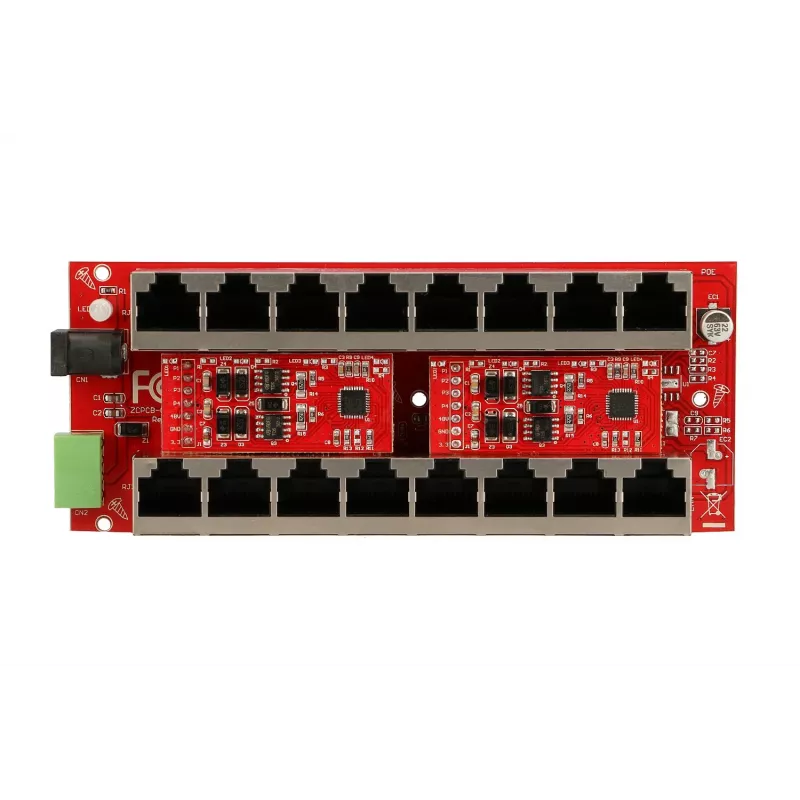 Inyector PoE Gigabit Extralink de 8 puertos activo, 8 puertos Gigabit 802.3at/af, Mode A
