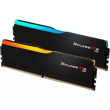 DIMM 32 GB DDR5-6000 (2x 16 GB) Dual-Kit, memoria RAM negra, F5-6000J3636F16GX2-RM5RK, Ripjaws M5 RGB, INTEL XMP