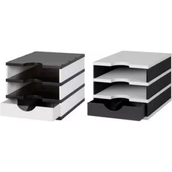 Organizador de escritorio Styro 268-0103.0905S poliestireno negro - blanco (268-0103.0905S)