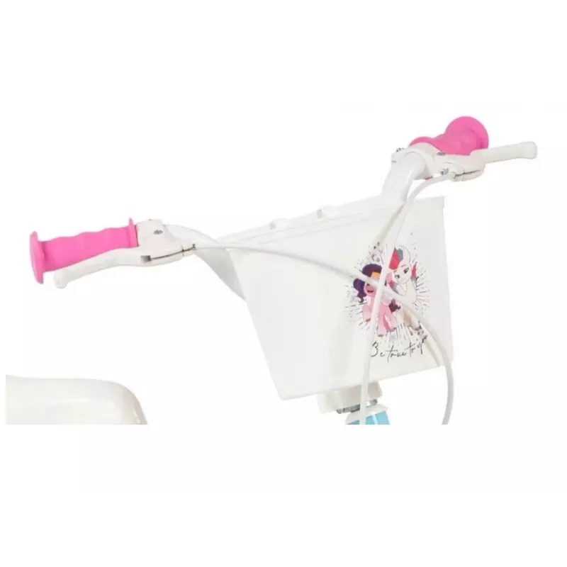 Bicicleta infantil Toimsa 1297 con ruedas de espuma de 12 pulgadas, 4 ruedas, cesta, protector de cadena, guardabarros — My Little Pony