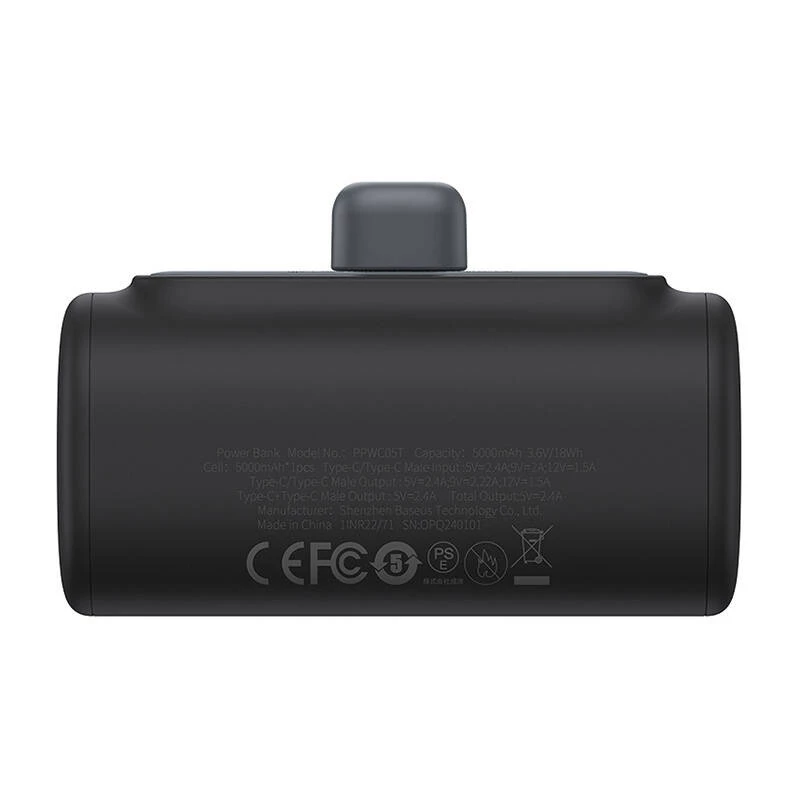 Batería externa Baseus Compact P10068306113-00 de iones de litio 5000 mAh negra