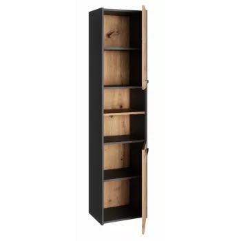 Armario alto de baño top e shop S40 ANTHRACIT/ARTISAN, de pie, 400×300×1700 mm, 6 estantes, 2 puertas
