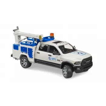 Coche Dodge RAM 2500 Service con luz giratoria y grúa BRUDER 02509