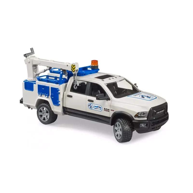 Coche Dodge RAM 2500 Service con luz giratoria y grúa BRUDER 02509