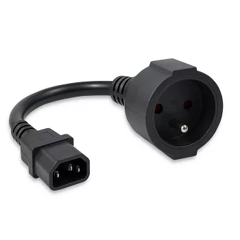Adaptador de red QOLTEC IEC 320 C14 a enchufe francés, cable de 0,15 m