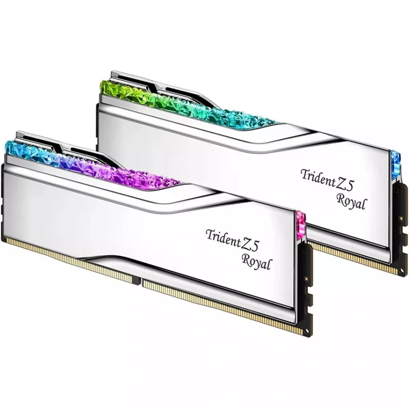 DIMM 32 GB DDR5-6400 (2x 16 GB) Dual-Kit, memoria RAM plateada, F5-6400J3239G16GX2-TR5S, Trident Z5 Royal, INTEL XMP