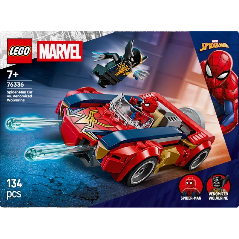 LEGO MARVEL 76336 Coche de Spider-Man vs. Wolverine venomizado