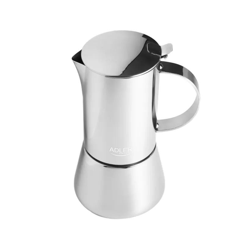 Cafetera espresso Adler AD 4419 — carcasa de acero inoxidable, tamaño compacto