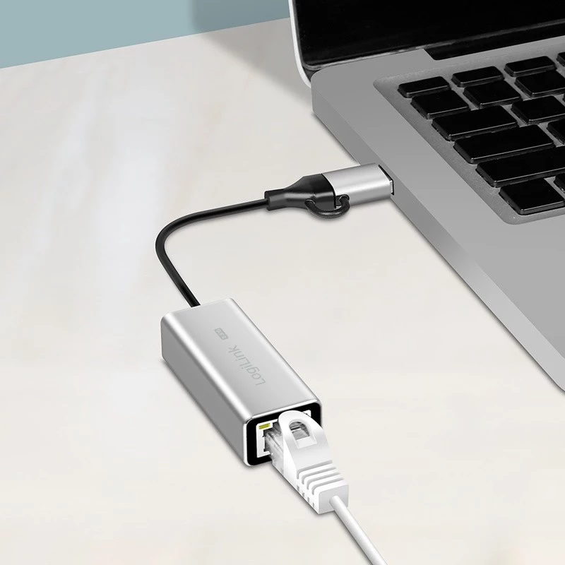Adaptador USB-A/-C a Ethernet 2,5G, gris