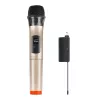 Micrófono dinámico inalámbrico UHF PU628J con pantalla LED (dorado)