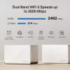 Router MERCUSYS Halo H85X Dual-Band Wi‑Fi 6 (802.11ax), 2,4/5 GHz, hasta 2402 Mbit/s, 3 puertos LAN, blanco (pack de 3)