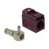 Conector coaxial DELOCK 89716 — FAKRA D macho, acodado 90°, 13,8 × 21,5 × 9,5 mm