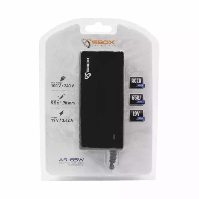 Adaptador Sbox para portátiles Acer AR-65W