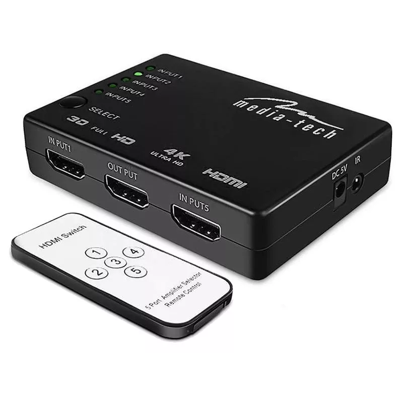 Media-Tech MT5207 Conmutador HDMI 5x, 4K
