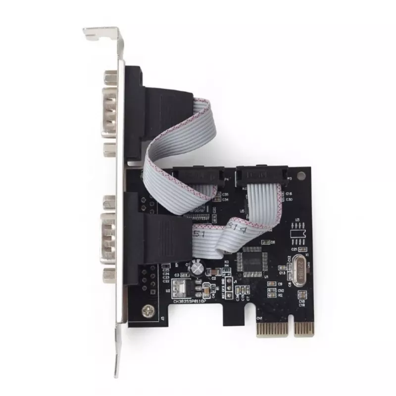 Tarjeta serie PCIe Gembird SPC-22, 2x RS-232, perfil bajo, WCH382, 2 Mbps