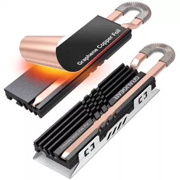 Disipador heatpipe GrauGear SSD M.2 NVMe 2280 grafeno-cobre (G-M2HS07-GC)