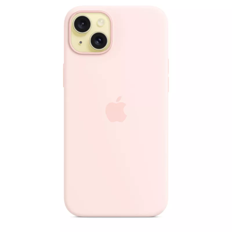 Funda de silicona con MagSafe para iPhone 15 Plus – Rosa claro