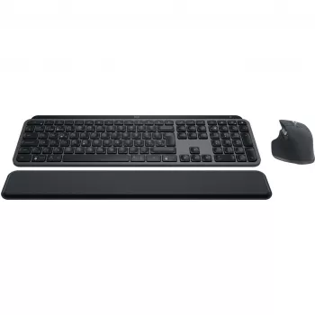 Logitech MX Keys S Combo teclado ratón incluido oficina RF Wireless + Bluetooth QWERTZ suizo Grafito
