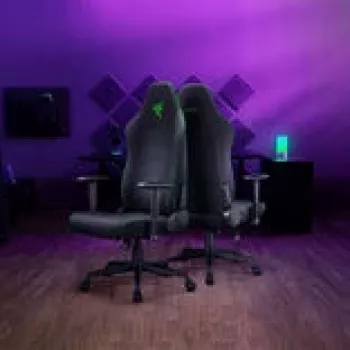 Silla gaming Razer Iskur V2 X Fabric negra – diseño ergonómico, soporte lumbar, tapizado de tela