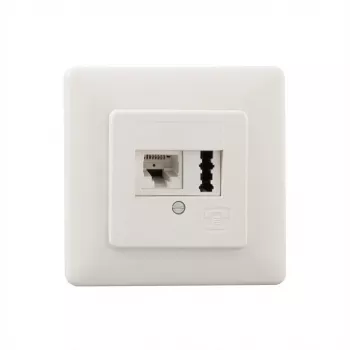 Toma de red RJ-45 Rutenbeck 13311201 blanca