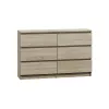 Cómoda Top e Shop M6 120 SON 2x3, roble, 6 cajones, 1200×300×770 mm