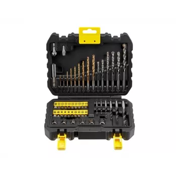 Juego de herramientas manuales STANLEY STA88546 — set universal de 50 piezas con brocas y herramientas de taller con maletín, apto para madera