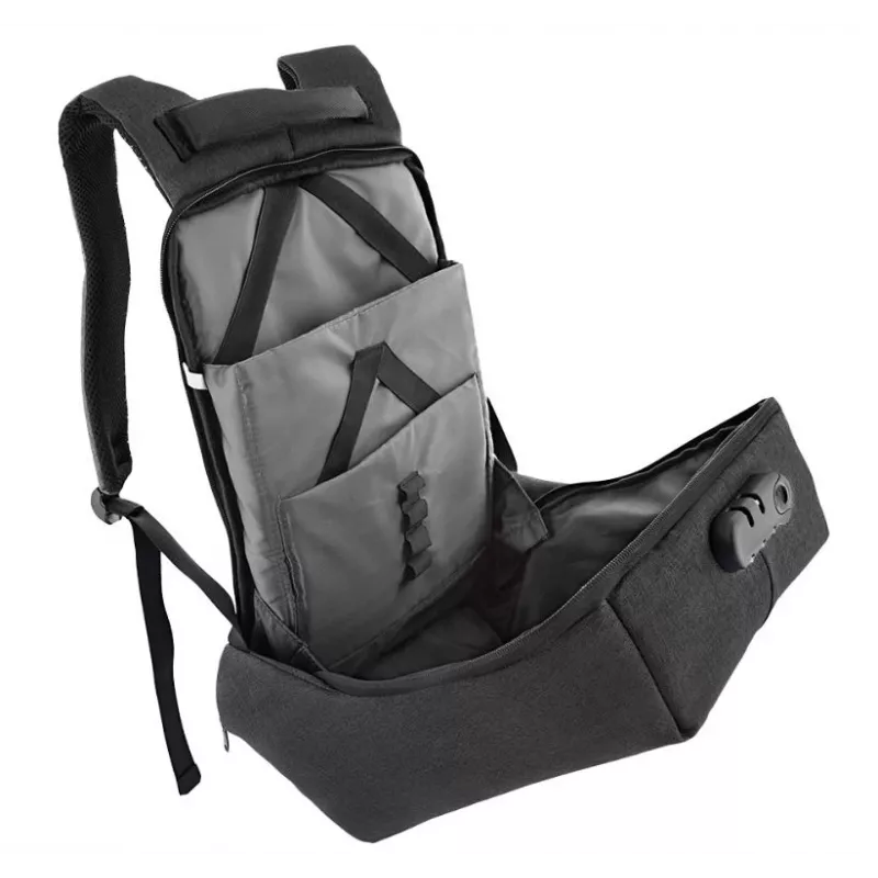 Mochila Tellur para portátil 15.6 Antitheft con puerto USB, negra