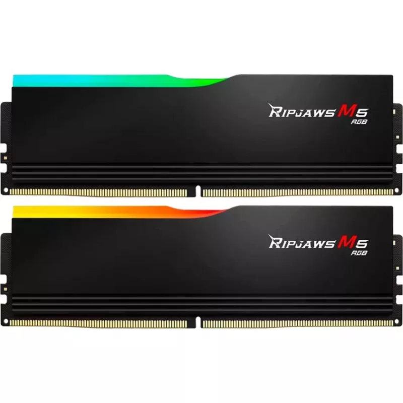 DIMM 64 GB DDR5-6000 (2x 32 GB) kit dual, memoria RAM negra, F5-6000J3238G32GX2-RM5RK, Ripjaws M5 RGB, INTEL XMP