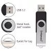 Memoria USB Intenso Office Line, 64 GB, USB-A, 3.2 Gen 1x1, negro-plata, 64 GB, USB Type-A, 3.2 Gen 1 (3.1 Gen 1), anillo giratorio, negro, plata