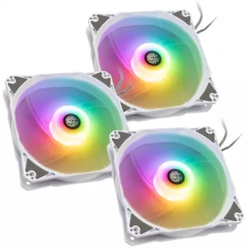 Ventilador de caja BitsPower Notos RGB PWM 120mm blanco, pack de 3