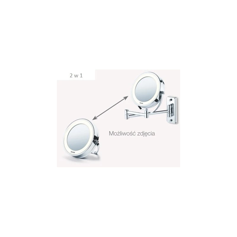Espejo de maquillaje con luz Beurer BS59 diámetro 11 cm plateado