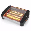 Jata JETT1587 tostadora, 400 W, 2 barras de cuarzo, bandeja recogemigas extraíble, acero inoxidable, negra