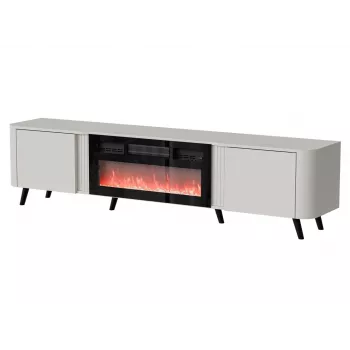 Mueble TV Cama Meble Volare 200 x 39 x 49 cm cashmere con chimenea eléctrica