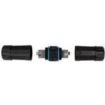 LogiLink Professional - Acoplador de red - IDC, 8 pines a IDC, 8 pines - Blindado - cable Cat.7 sin conector - exterior - negro