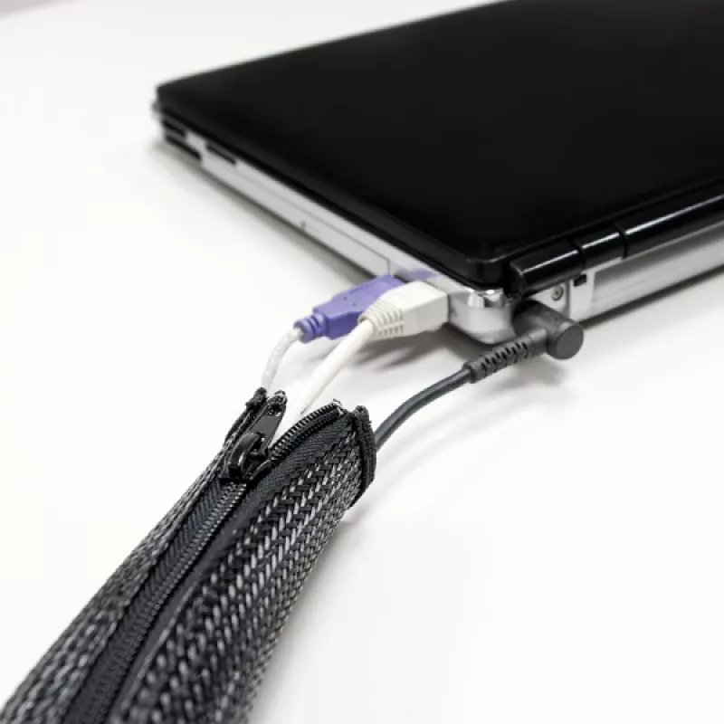 Tubo para cables LogiLink con cremallera, 2,0 m, gris de poliéster, resistente a la abrasión, a la tracción y a la deformación, resistente a los impactos, - 1 ud. (KAB0074)