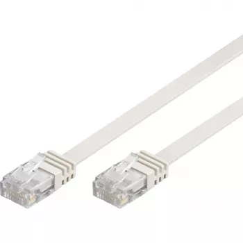 Wentronic Goobay cable de red plano CAT 5e, U/UTP, blanco, 15 m - mezcla de cobre CCA (93364)