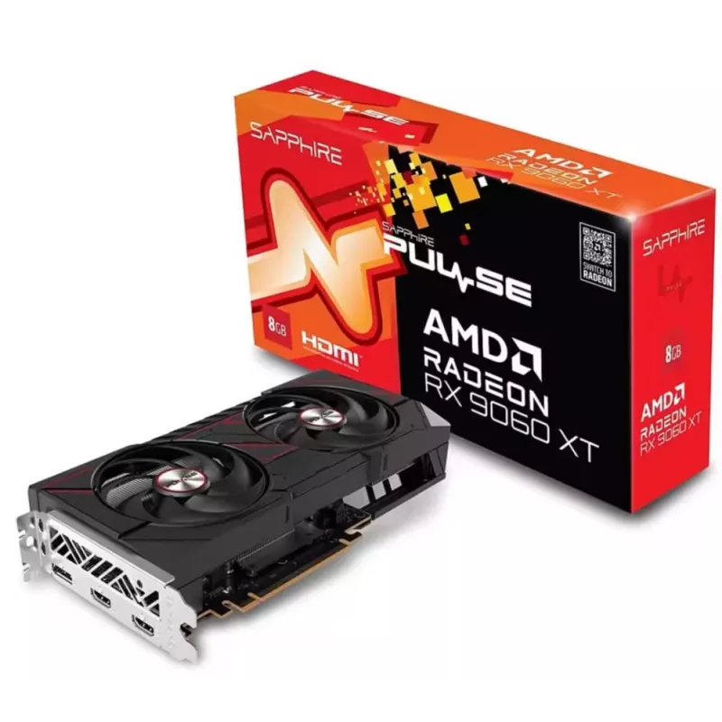 Tarjeta gráfica Sapphire Radeon RX 9060 XT 8GB GDDR6, 128-Bit, PCIe 5.0, 3320 MHz, 2x DP + HDMI