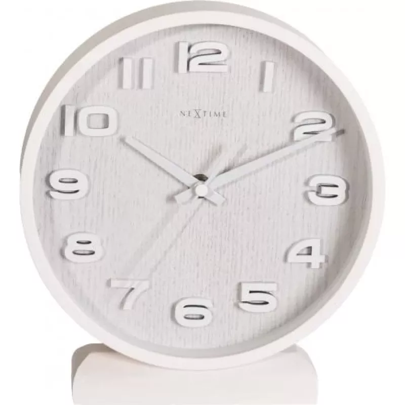 Reloj de pared NeXtime 5192wi Wood Wood Small 22x20 cm, blanco