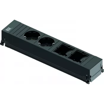 Distribuidor de corriente Bachmann 916.0601 0,1 m 2 tomas AC negro