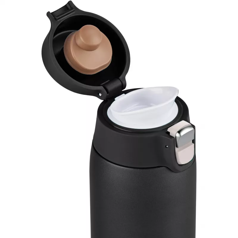 Vaso de viaje EMSA N2151700 0,4 L, negro mate, cierre flip