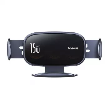 Baseus LightChaser BS-CM029 Soporte de coche para teléfono con carga inalámbrica de 15 W para rejilla de ventilación, negro