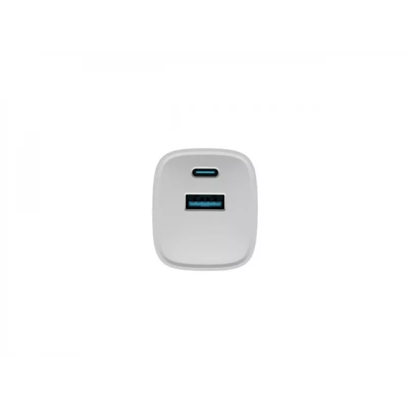 Cargador con cable para dispositivos móviles NATEC NUC-2140, 30W, USB-C PD 3.0 + USB-A, Samsung AFC, blanco