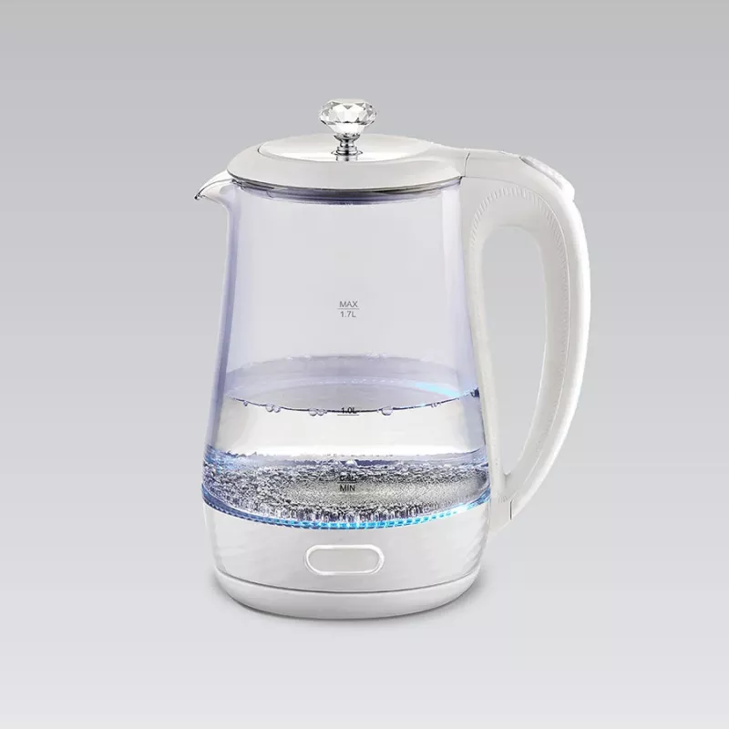 Hervidor de agua Maestro MR 052 WH — 1,7 L, 2200 W, blanco translúcido, carcasa de cristal