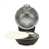 Horno de pizza G3FERRARI Pummarola — horno de sobremesa eléctrico, 1200 W, máx. Ø 28–31 cm, superficie de piedra, negro/plata